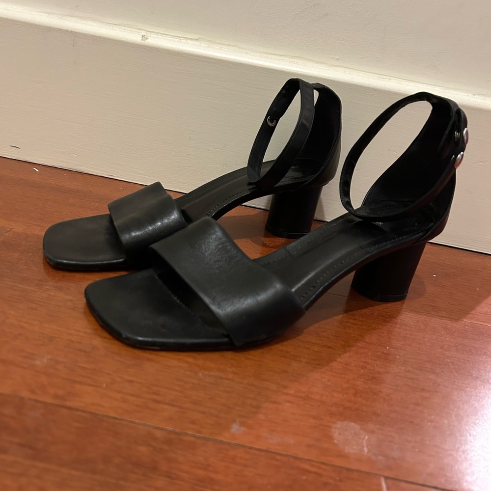 Filippa K Womens Low Leather Sandal Black Vero Cuoio size 39